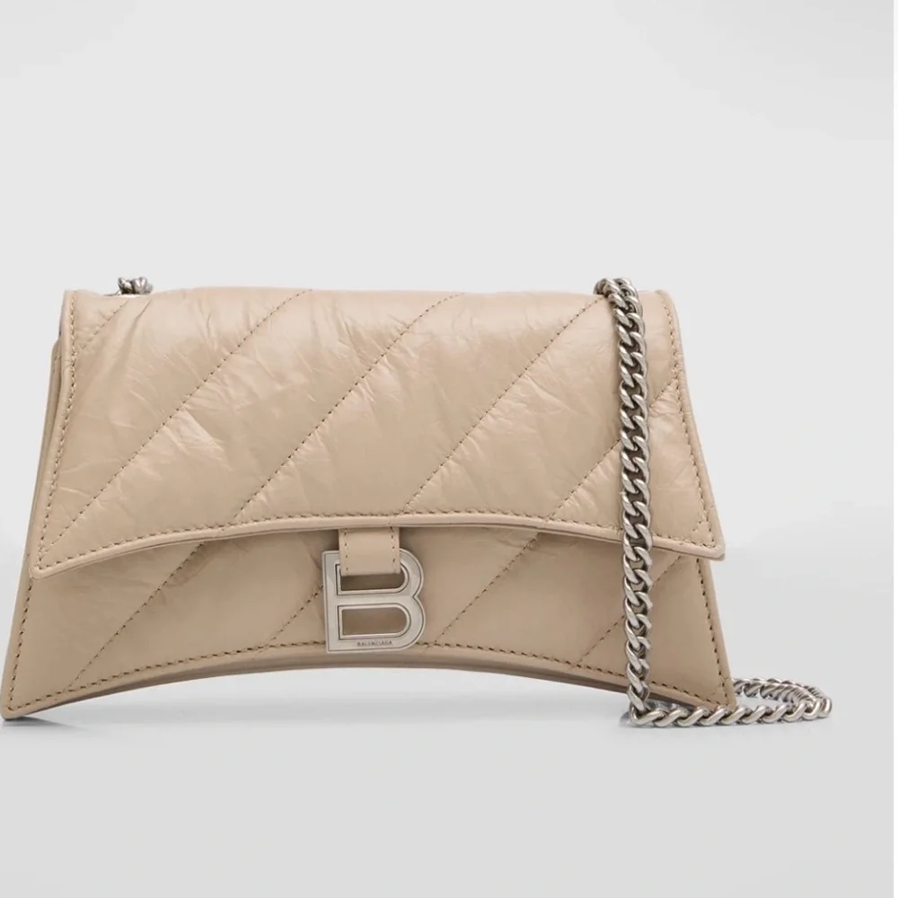 Balenciaga | Bags | Balenciagabalenciaga Beige Leather Crush Chain